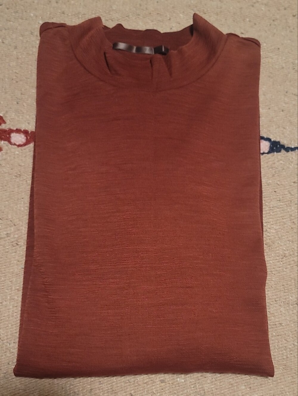 Nike Long Sleeve Crewneck Golf Shirt in Rust